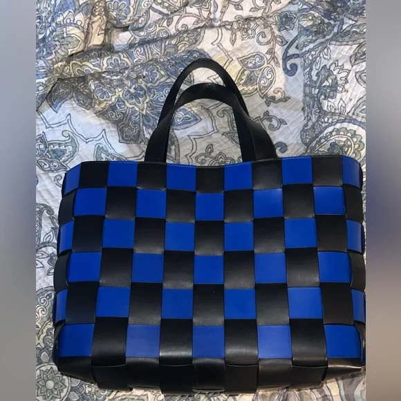 mansur gavriel black & blue tote bag - Picture 1 of 12